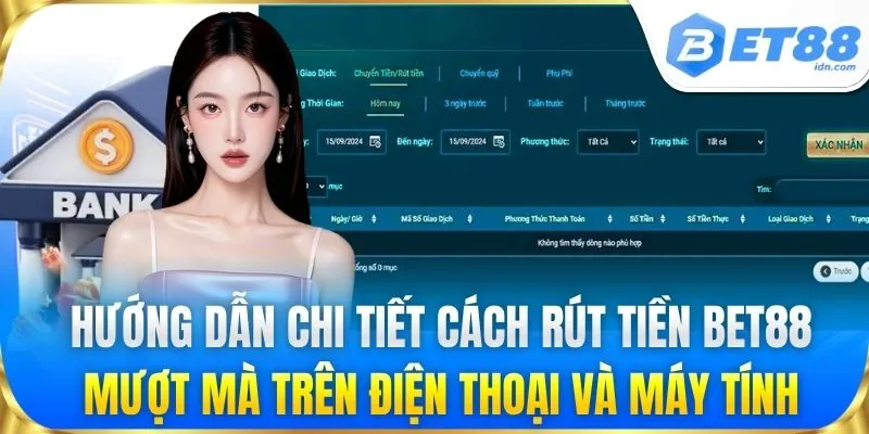 Hướng dẫn chi tiết cách rút tiền BET88 mượt mà trên điện thoại và máy tính